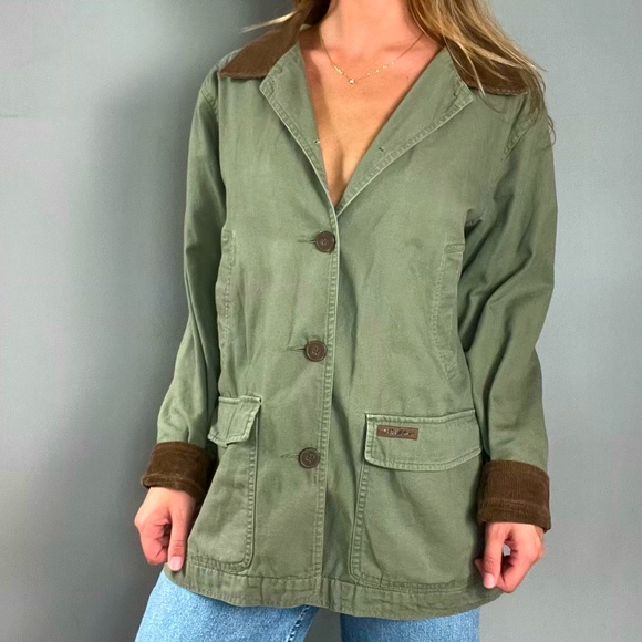 Gander Mountain Jackets & Blazers - Vintage Gander Mtn Button Down Corduroy Trim Jacket Coat